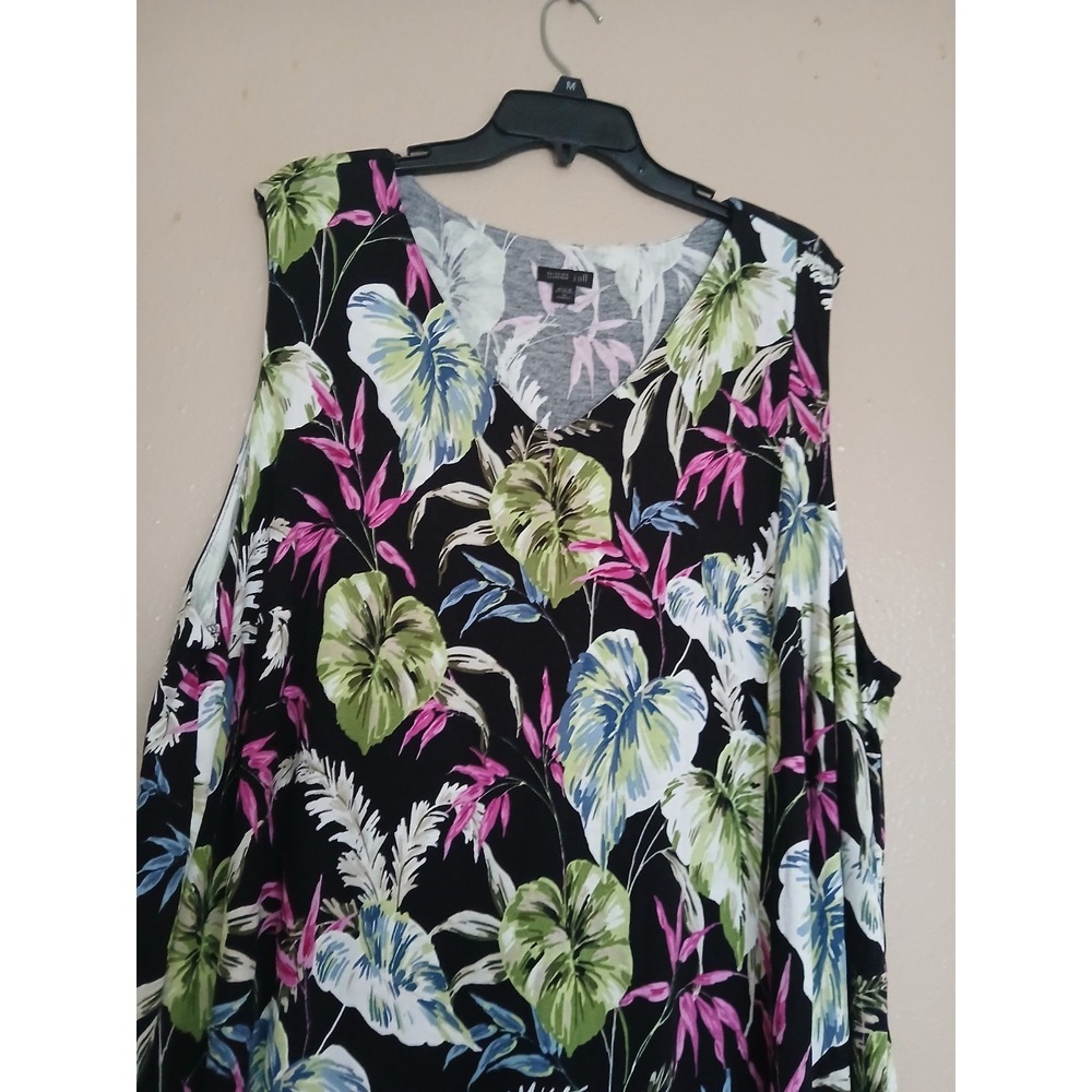 J Jill Dress 3x Wearever Floral Midi Soft Jersey Tank Everyday Lagenlook Boho - Picture 3 of 6